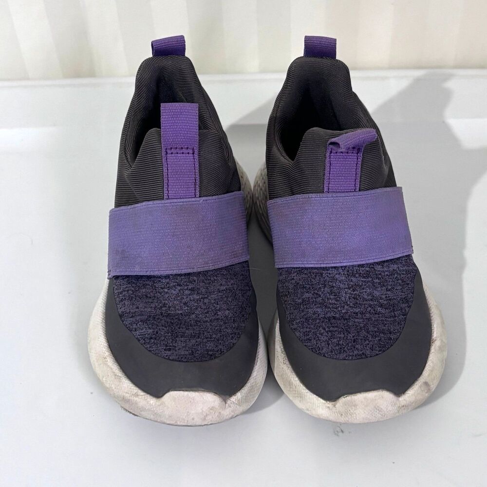 Cat & Jack Toddler Knit Slip On Sneakers Heather Charcoal Gray Purple Size 8